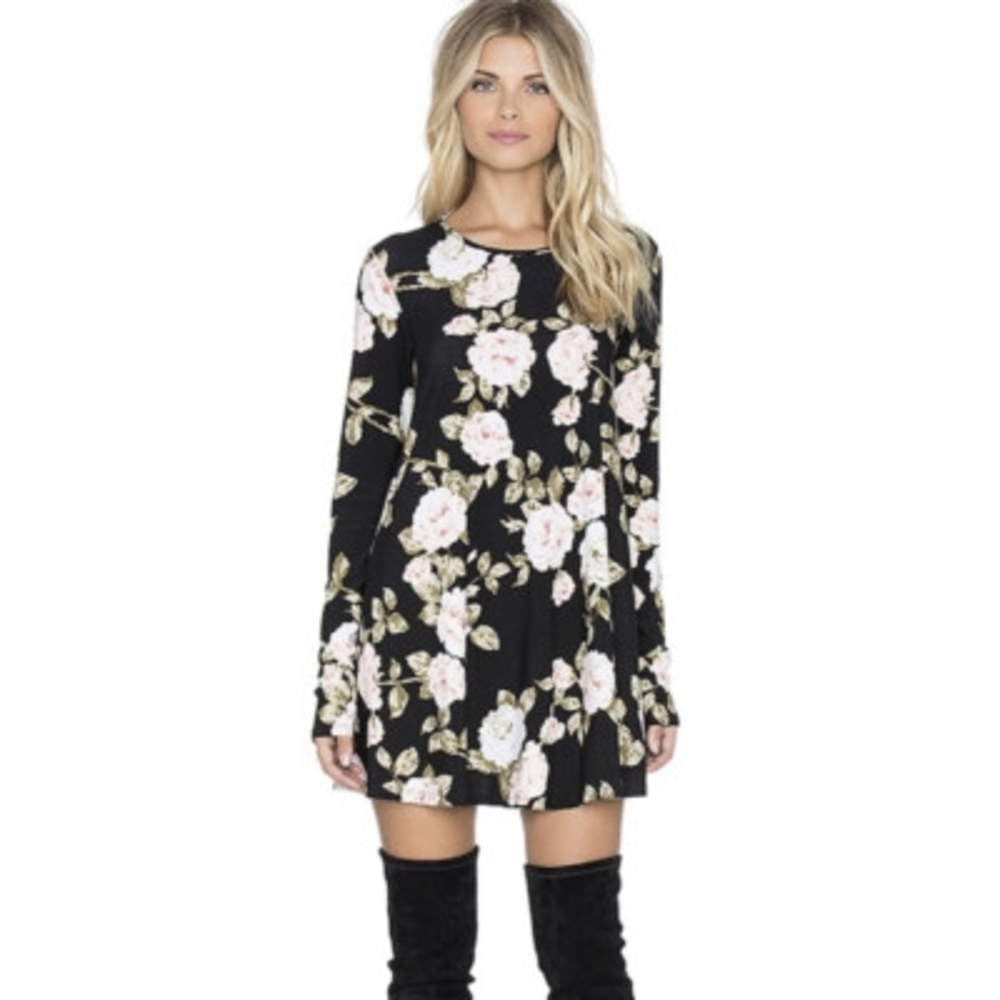 Show Me Your MuMu Black Floral Mini Dress